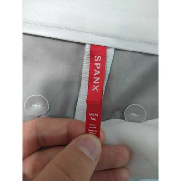 Spanx Pants Women Medium White Slim Straight Ponte Perfect Fit Pull On Stretch - Picture 7 of 10